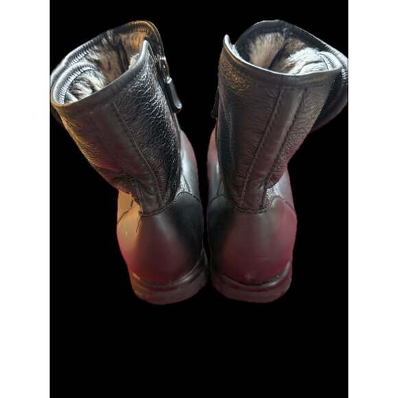 Black Fur Lined Ankle Boots Made In Canada Size 7 - Picture 3 of 16